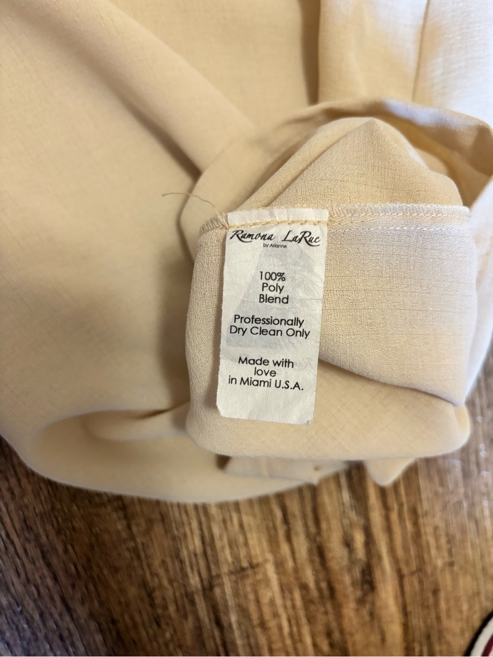 NWT Wide Leg Cream Pants (0046) - Picture 4 of 5